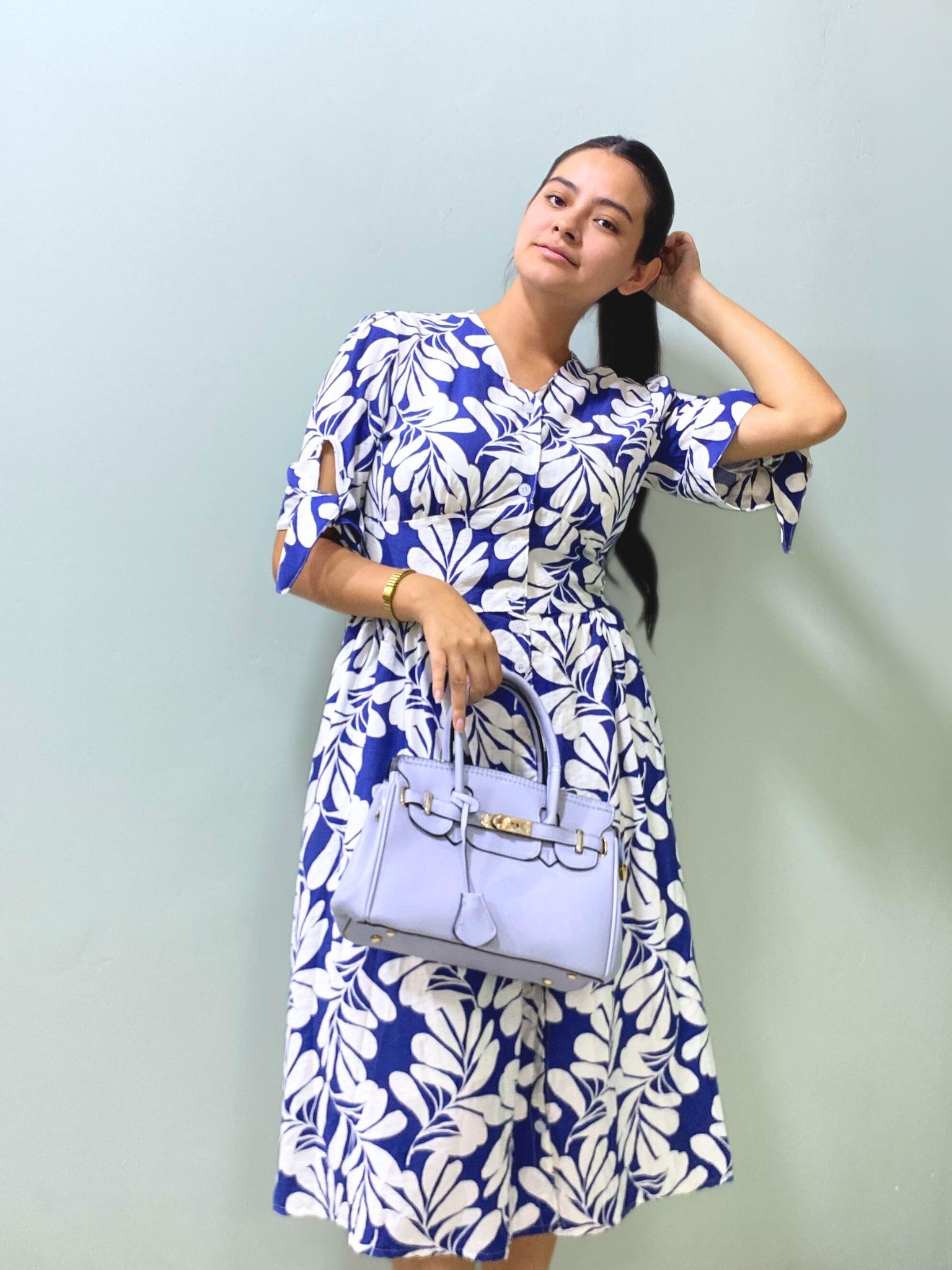 Vestido Anahí - Azul floreado