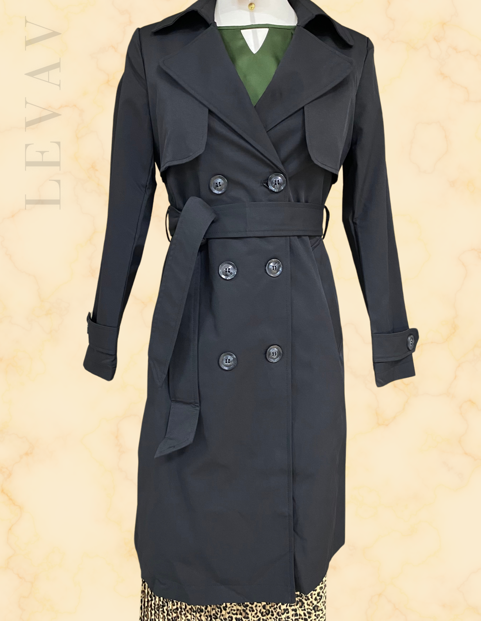 Gabardina Recto Negro